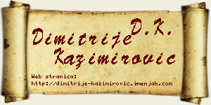 Dimitrije Kazimirović vizit kartica